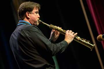 Jim Harney playing saxophone